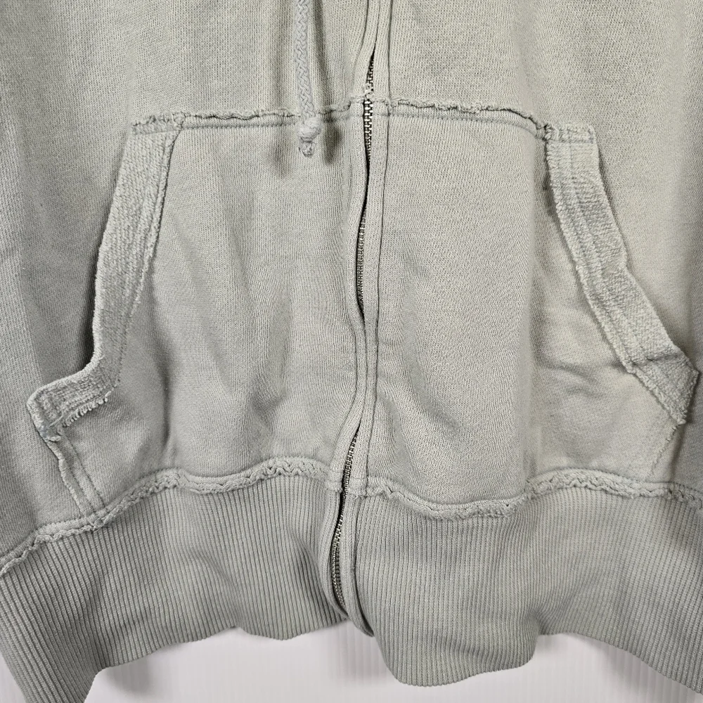 Aerie Womens Oversized Soft SageGreen Full Zip Hooded Sweatshirt Size M Pockets - Picture 7 of 11